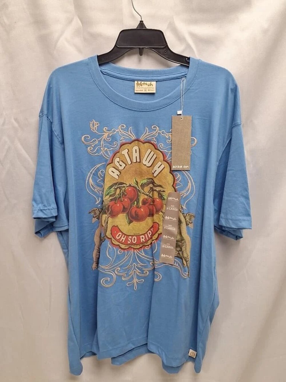 Agtawh Men's "Oh So Ripe" Cherries Graphic T-Shirt Size XL ORG $52 RackD22 NWT